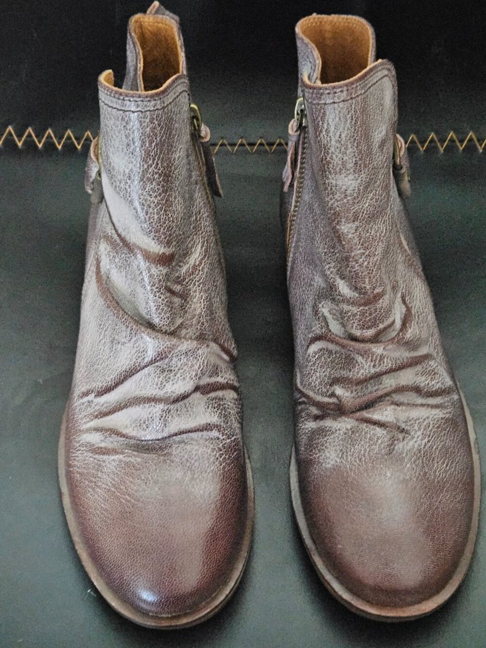 Söfft Beckie Leather Ankle Booties Buckle Straps Slouchy Brown Size 7.5